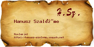 Hanusz Szalóme névjegykártya